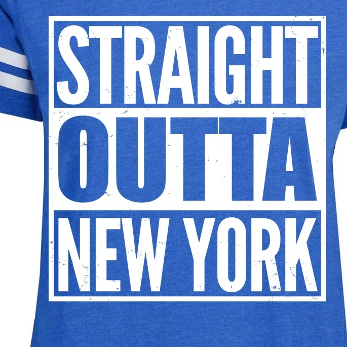 Straight Outta New York Enza Ladies Jersey Football T-Shirt