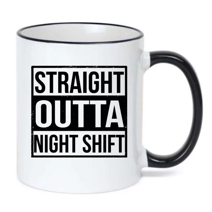 Straight Outta Night Shift Black Color Changing Mug