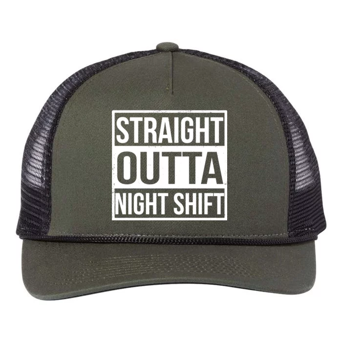 Straight Outta Night Shift Retro Rope Trucker Hat Cap