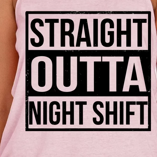 Straight Outta Night Shift Women's Knotted Racerback Tank