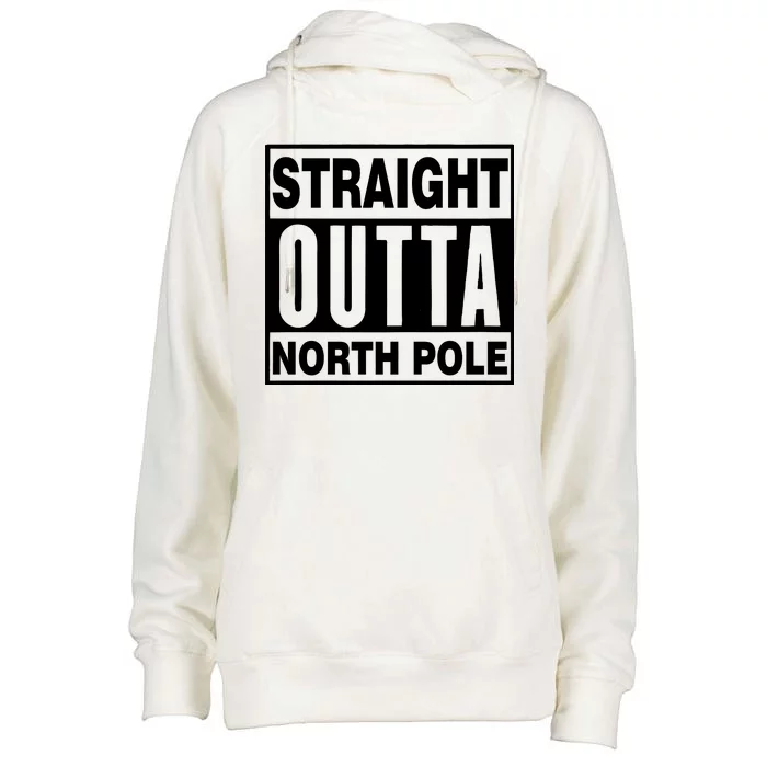 Straight Outta North Pole Womens Funnel Neck Pullover Hood