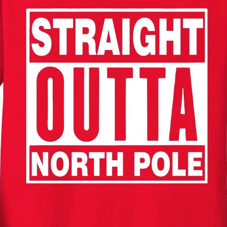 Straight Outta North Pole Kids Long Sleeve Shirt