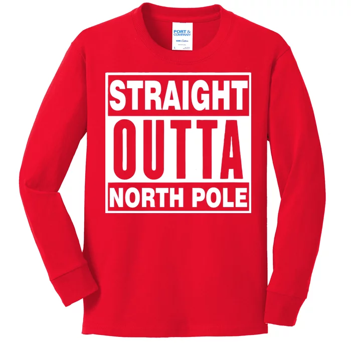 Straight Outta North Pole Kids Long Sleeve Shirt