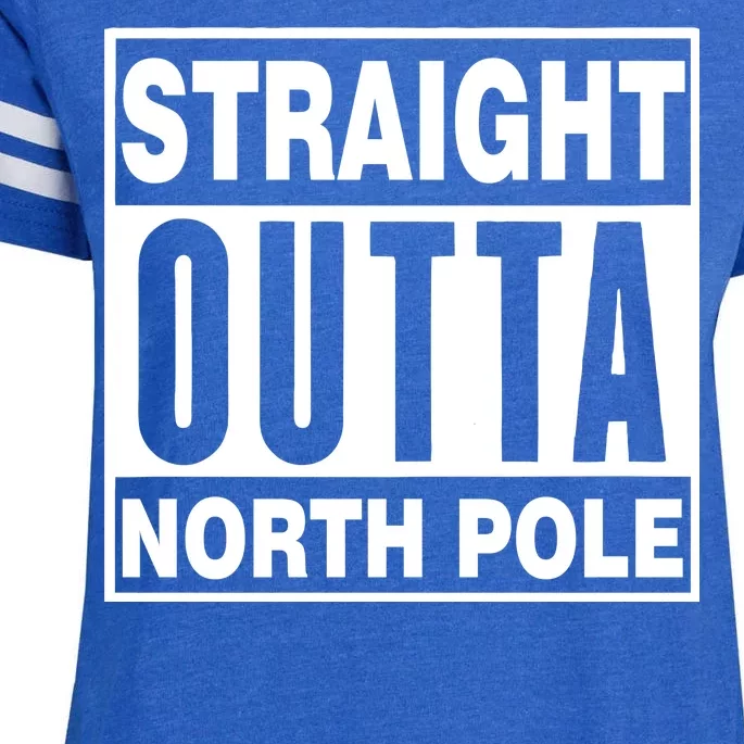 Straight Outta North Pole Enza Ladies Jersey Football T-Shirt