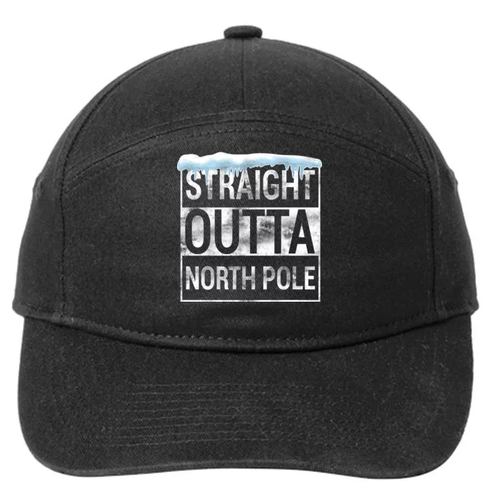 Straight Outta North Pole Funny Christmas 7-Panel Snapback Hat