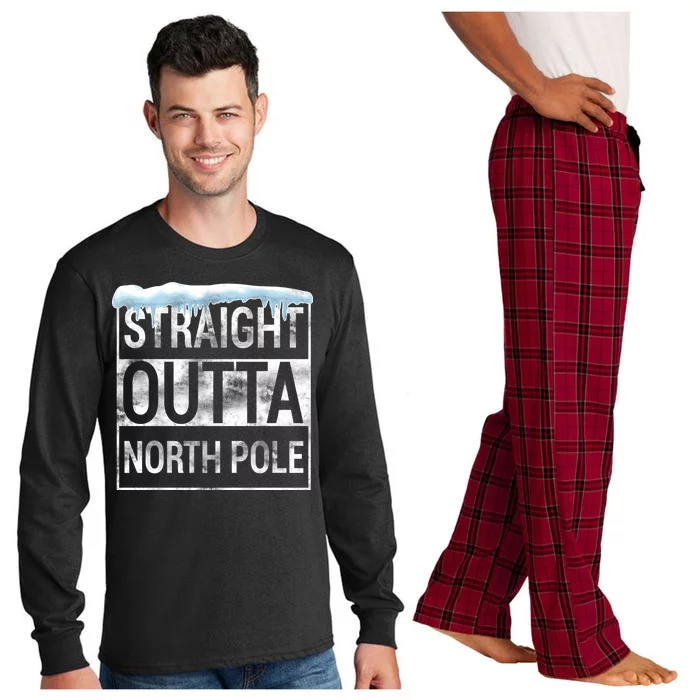 Straight Outta North Pole Funny Christmas Long Sleeve Pajama Set