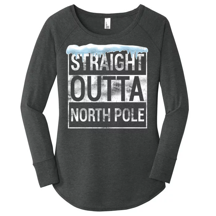 Straight Outta North Pole Funny Christmas Women's Perfect Tri Tunic Long Sleeve Shirt