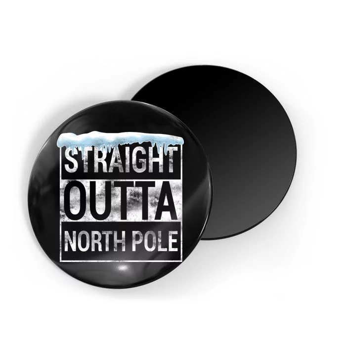 Straight Outta North Pole Funny Christmas Magnet