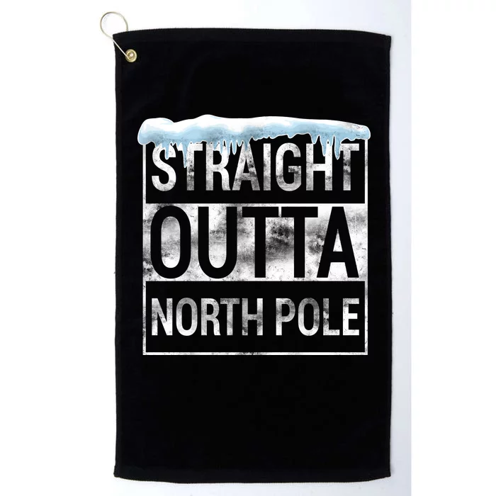 Straight Outta North Pole Funny Christmas Platinum Collection Golf Towel