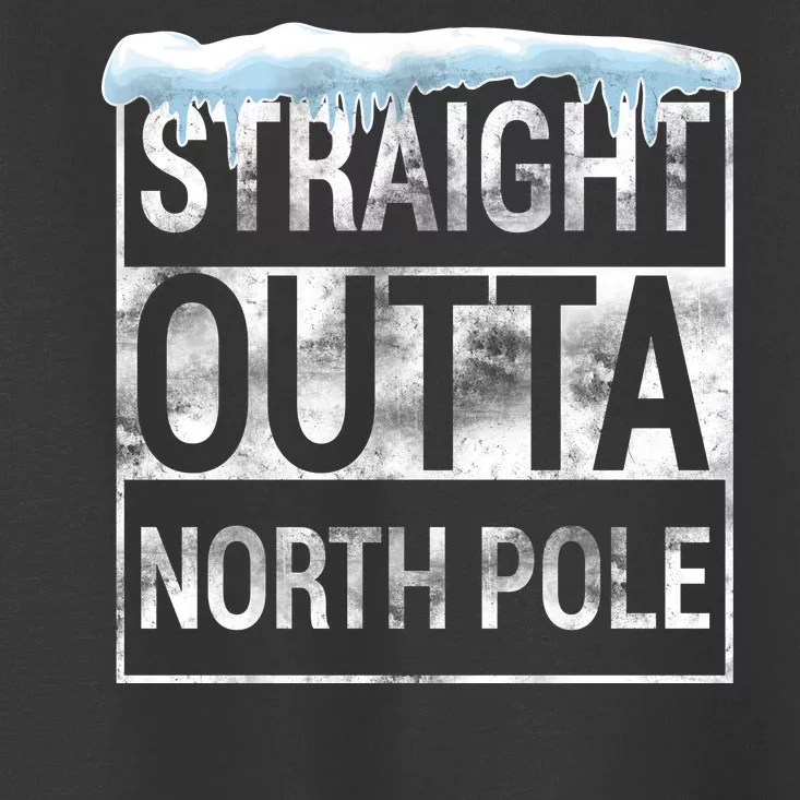 Straight Outta North Pole Funny Christmas Toddler T-Shirt