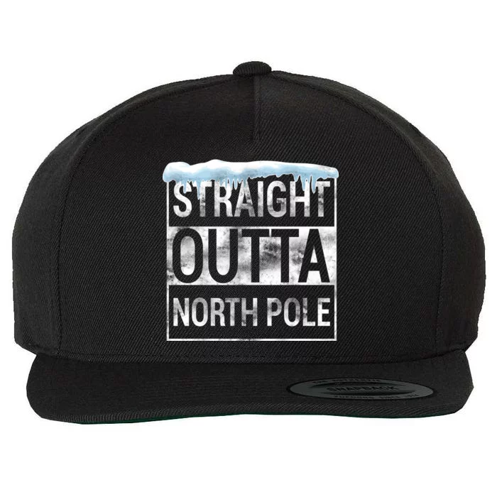 Straight Outta North Pole Funny Christmas Wool Snapback Cap