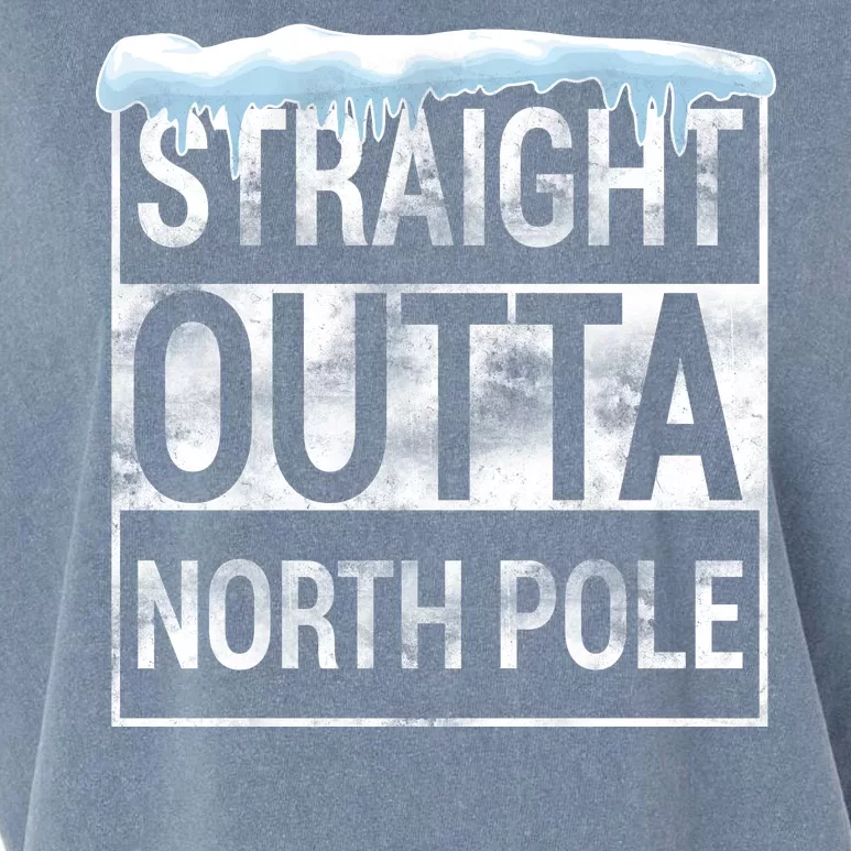 Straight Outta North Pole Funny Christmas Garment-Dyed Women's Muscle Tee