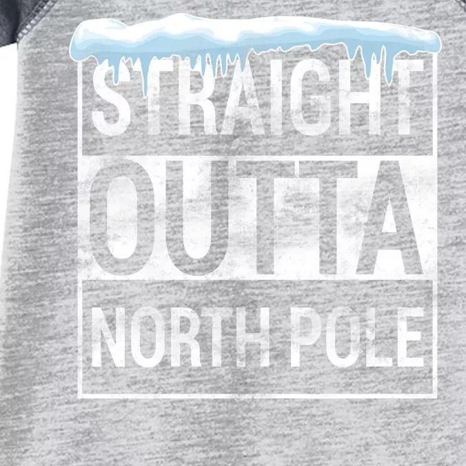 Straight Outta North Pole Funny Christmas Infant Baby Jersey Bodysuit