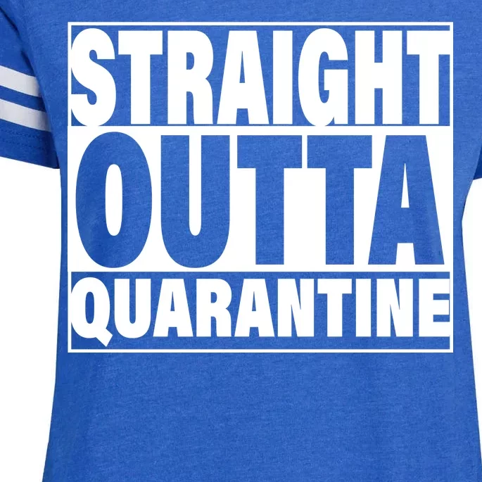 Straight Outta Quarantine Enza Ladies Jersey Football T-Shirt