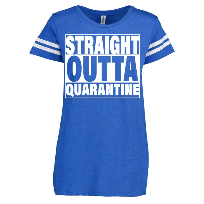 Straight Outta Quarantine Enza Ladies Jersey Football T-Shirt