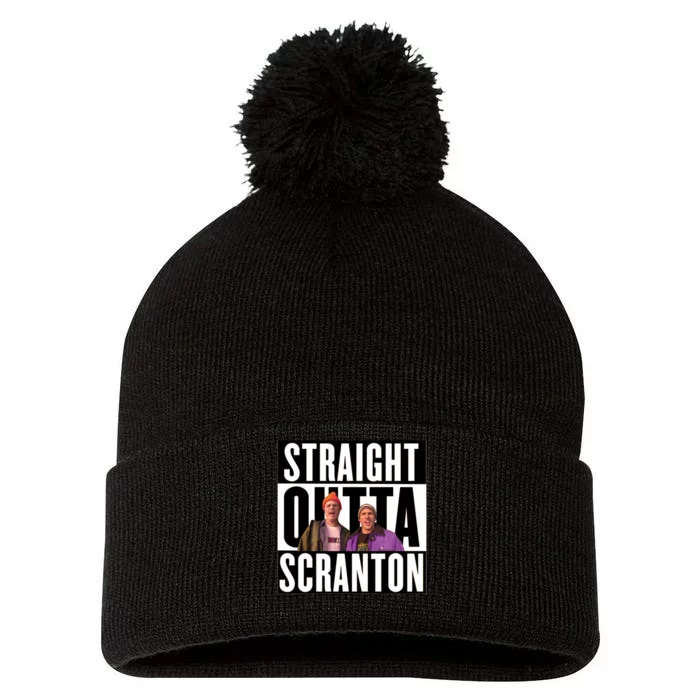 Straight Outta Scranton Pom Pom 12in Knit Beanie