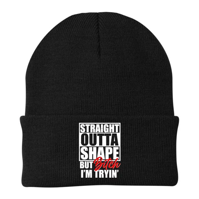 Straight Outta Shape But Bitch I'm Tryin Knit Cap Winter Beanie