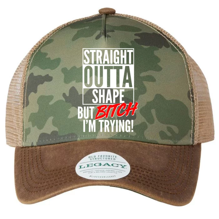 Straight Outta Shape But Bitch I'm Trying Legacy Tie Dye Trucker Hat