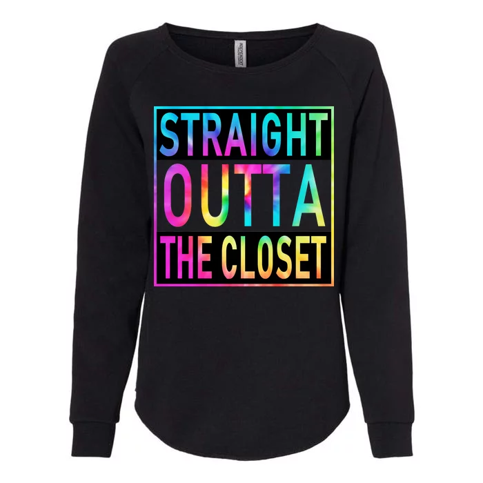 Straight Outta The Closet LGBT Rainbow Womens California Wash Sweatshirt