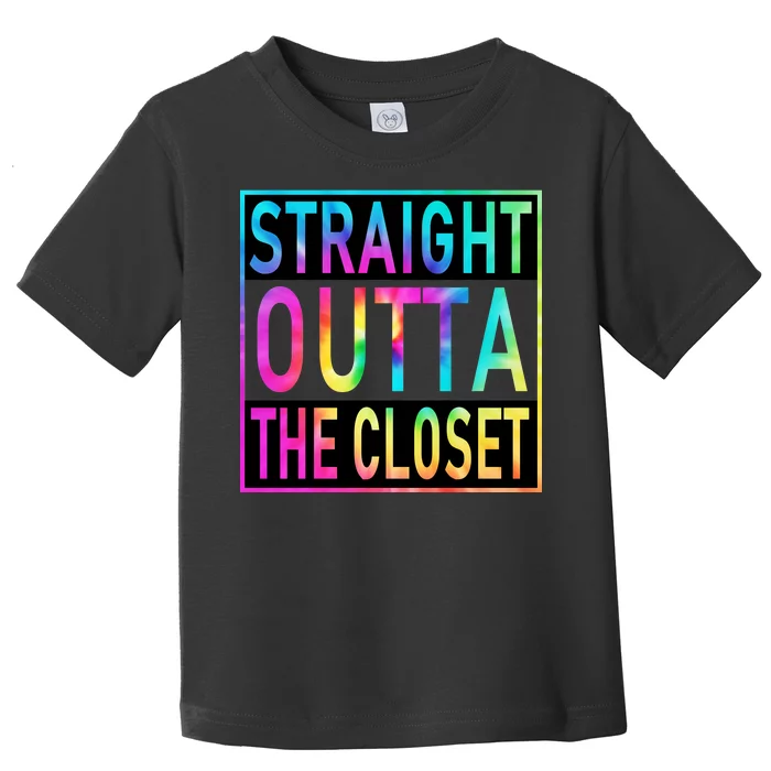 Straight Outta The Closet LGBT Rainbow Toddler T-Shirt