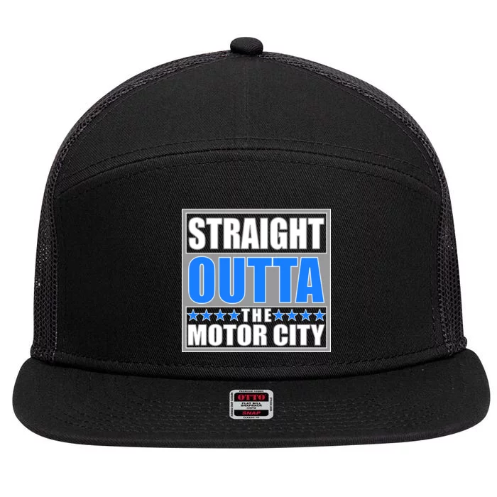 Straight Outta The Motor City Detroit, Michigan 7 Panel Mesh Trucker Snapback Hat