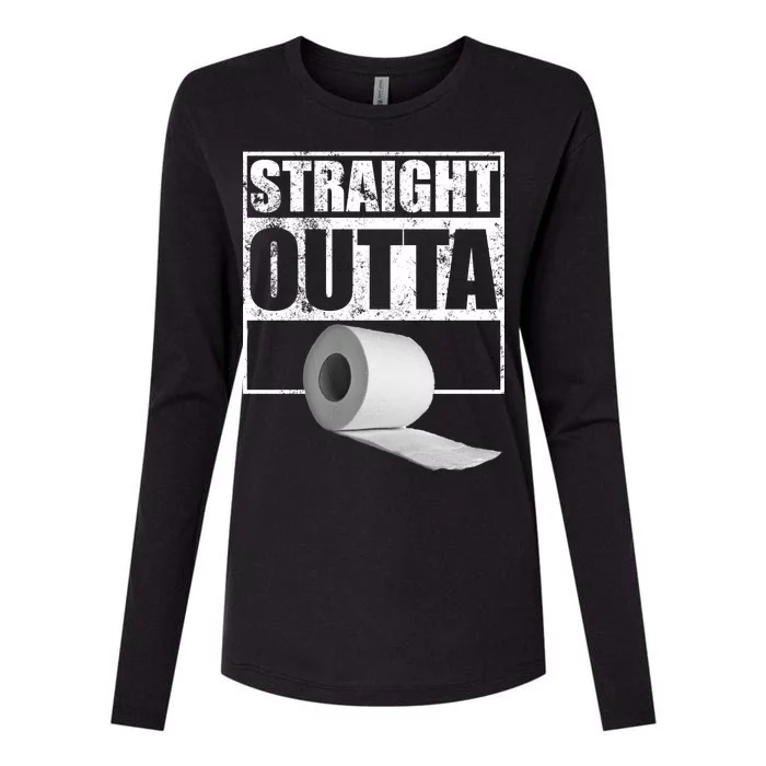 Straight Outta Toilet Paper Womens Cotton Relaxed Long Sleeve T-Shirt