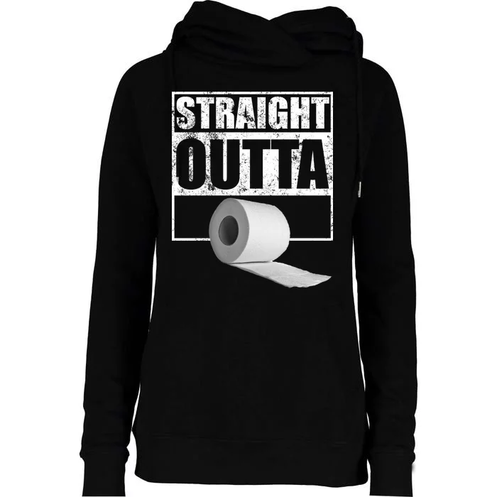 Straight Outta Toilet Paper Womens Funnel Neck Pullover Hood