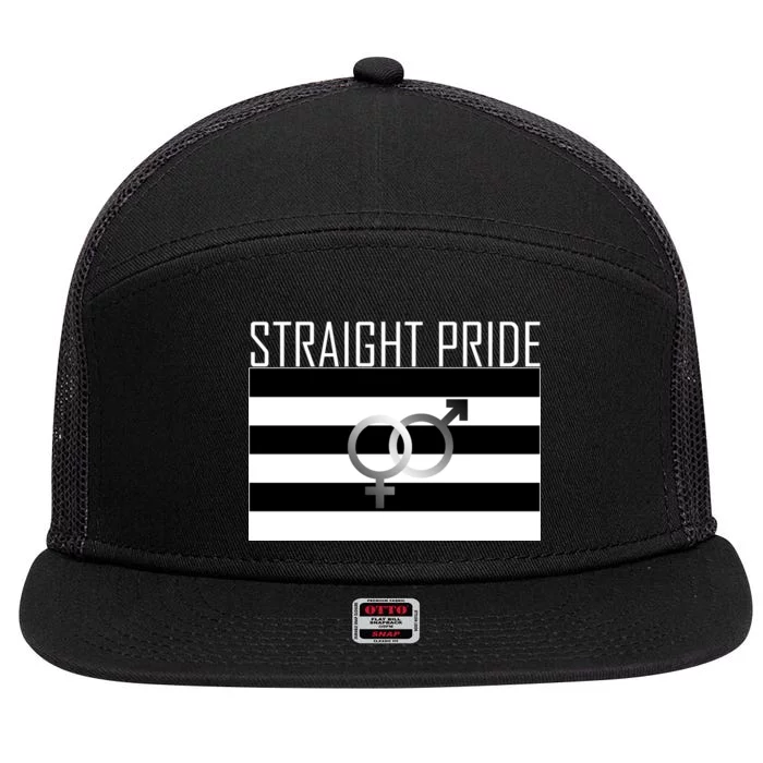 Straight Pride 7 Panel Mesh Trucker Snapback Hat