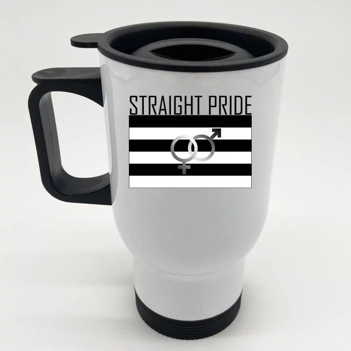 Straight Pride Front & Back Stainless Steel Travel Mug