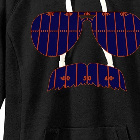 Strange Cargo Football Ditka Glasses And Stache Women's Fleece Hoodie