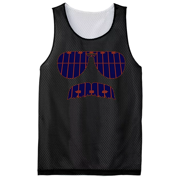 Strange Cargo Football Ditka Glasses And Stache Mesh Reversible Basketball Jersey Tank