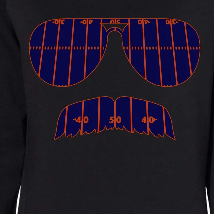 Strange Cargo Football Ditka Glasses And Stache Womens California Wash Sweatshirt