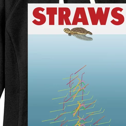 Straws Suck End Plastic Pollution Women's Fleece Hoodie