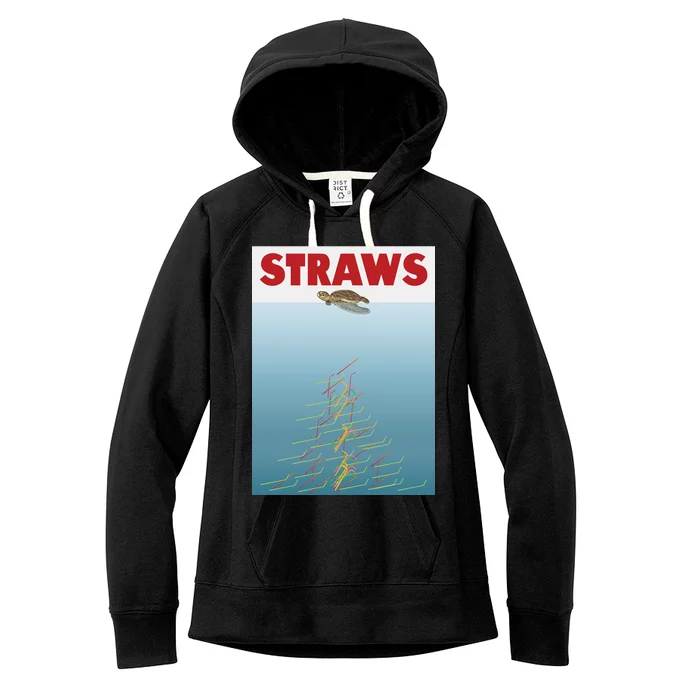 Straws Suck End Plastic Pollution Women's Fleece Hoodie