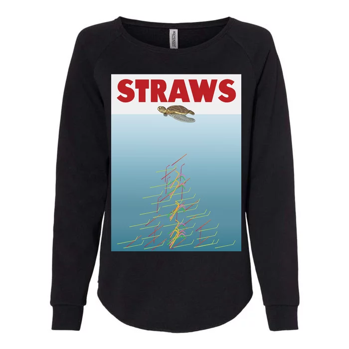 Straws Suck End Plastic Pollution Womens California Wash Sweatshirt