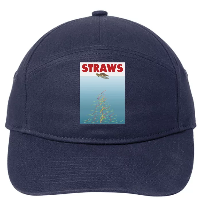 Straws Suck End Plastic Pollution 7-Panel Snapback Hat