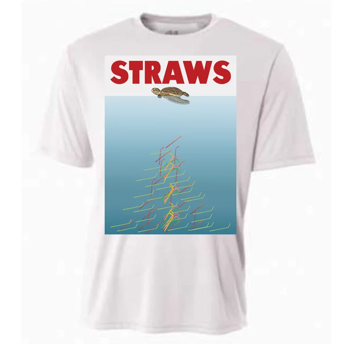 Straws Suck End Plastic Pollution Cooling Performance Crew T-Shirt