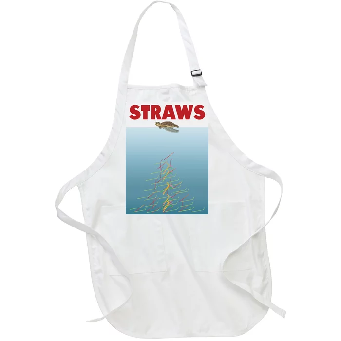 Straws Suck End Plastic Pollution Full-Length Apron With Pocket