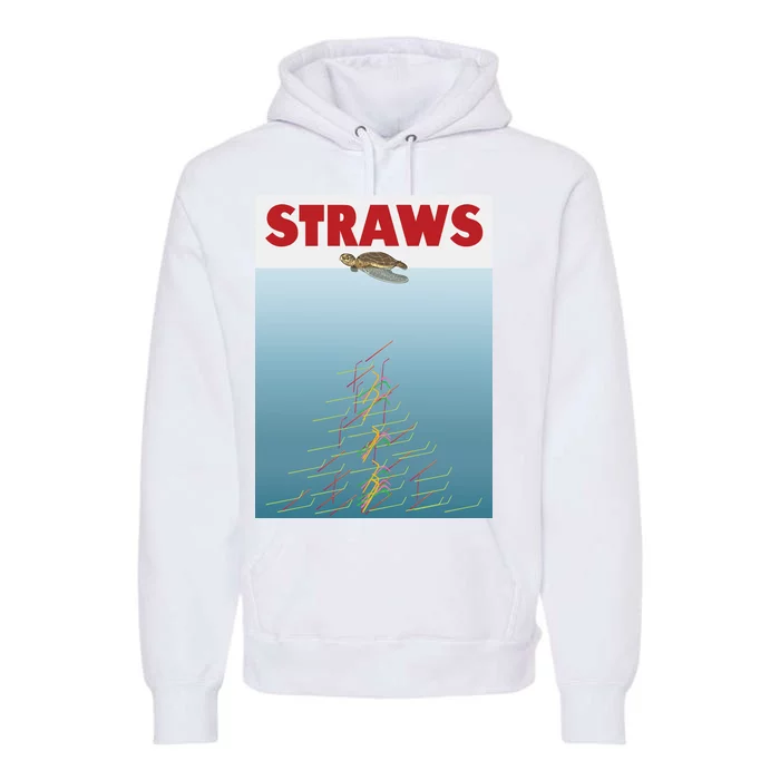 Straws Suck End Plastic Pollution Premium Hoodie