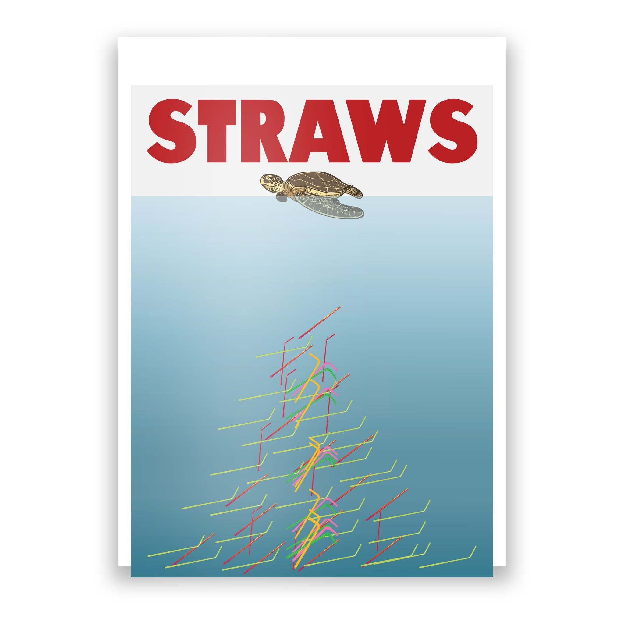 Save A Turtle Skip The Straw - Plastic Straws - Posters and Art Prints