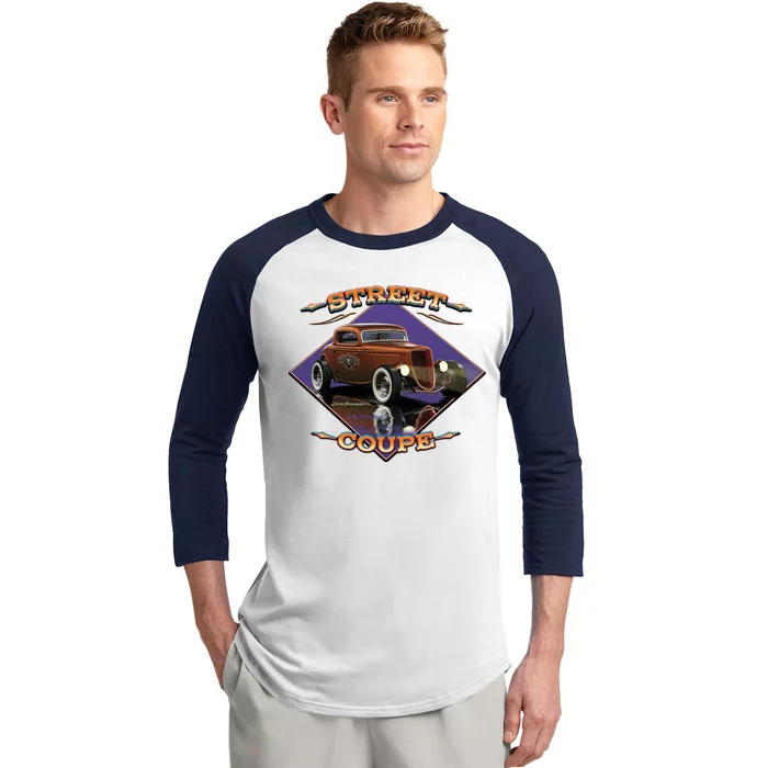 Street Coupe Hot Rod Larry Grossman Baseball Sleeve Shirt