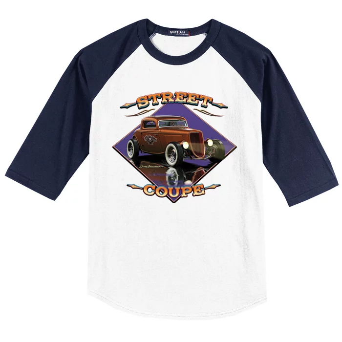 Street Coupe Hot Rod Larry Grossman Baseball Sleeve Shirt