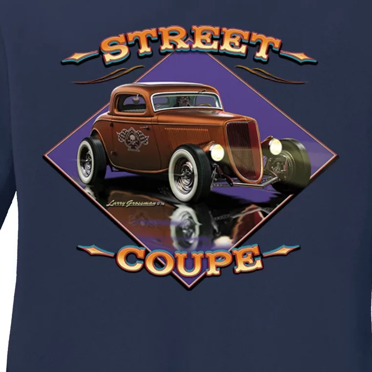 Street Coupe Hot Rod Larry Grossman Ladies Long Sleeve Shirt