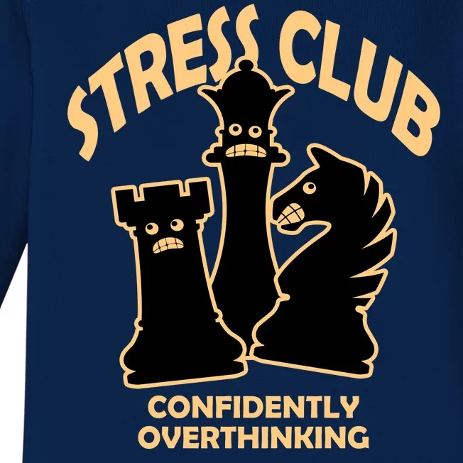 Stress Club Confidently Overthinking Baby Long Sleeve Bodysuit