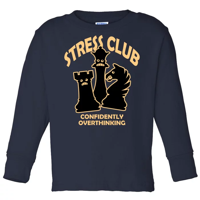 Stress Club Confidently Overthinking Toddler Long Sleeve Shirt