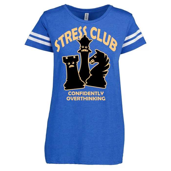 Stress Club Confidently Overthinking Enza Ladies Jersey Football T-Shirt