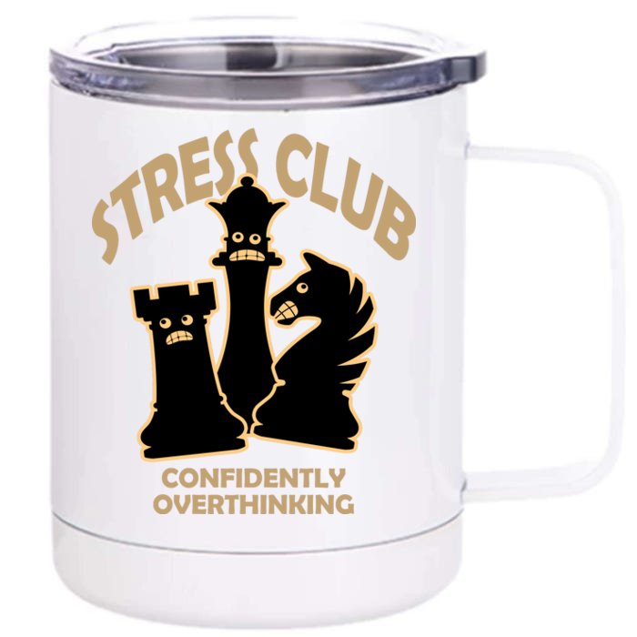 Stress Club Confidently Overthinking Front & Back 12oz Stainless Steel Tumbler Cup