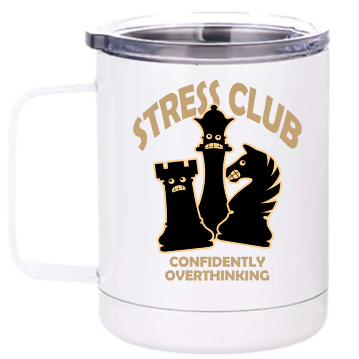 Stress Club Confidently Overthinking Front & Back 12oz Stainless Steel Tumbler Cup