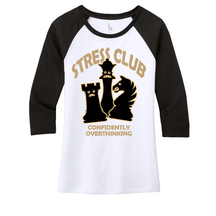 Stress Club Confidently Overthinking Women's Tri-Blend 3/4-Sleeve Raglan Shirt