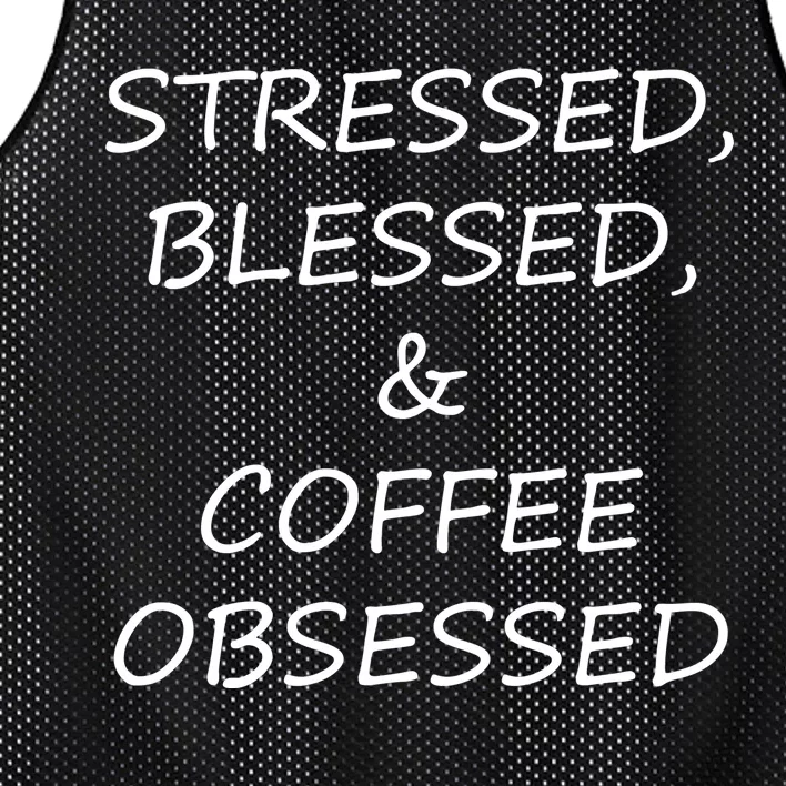 Stressed Bless Coffee Obsessed Mesh Reversible Basketball Jersey Tank